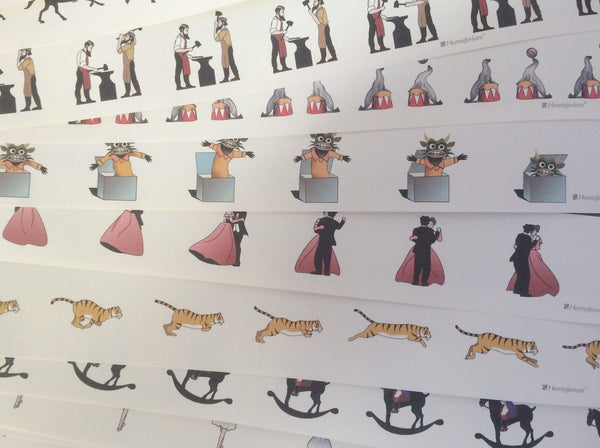 Praxinoscope Animation Toy - Large - New Design! Copper Look Base & Modern Design Graphic.