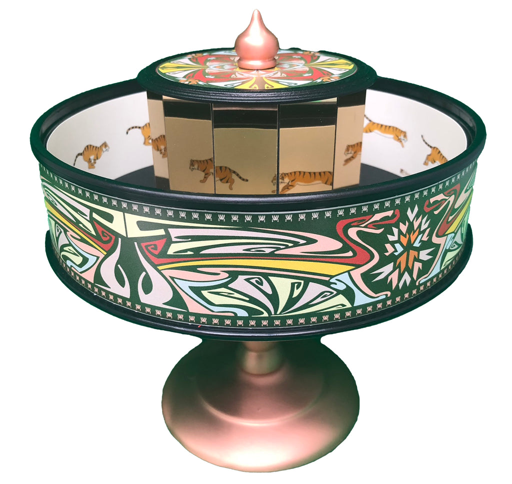 Praxinoscope Animation Toy - Large - New Design! Copper Look Base & Modern Design Graphic.