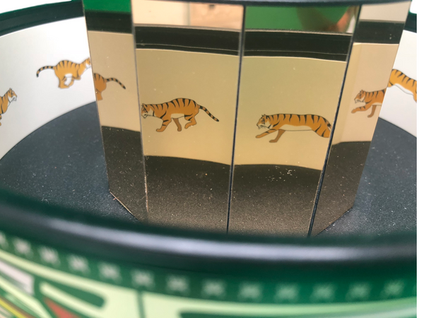 Praxinoscope Animation Toy - Large - New Design! Copper Look Base & Modern Design Graphic.